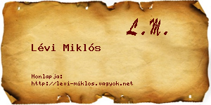 Lévi Miklós névjegykártya